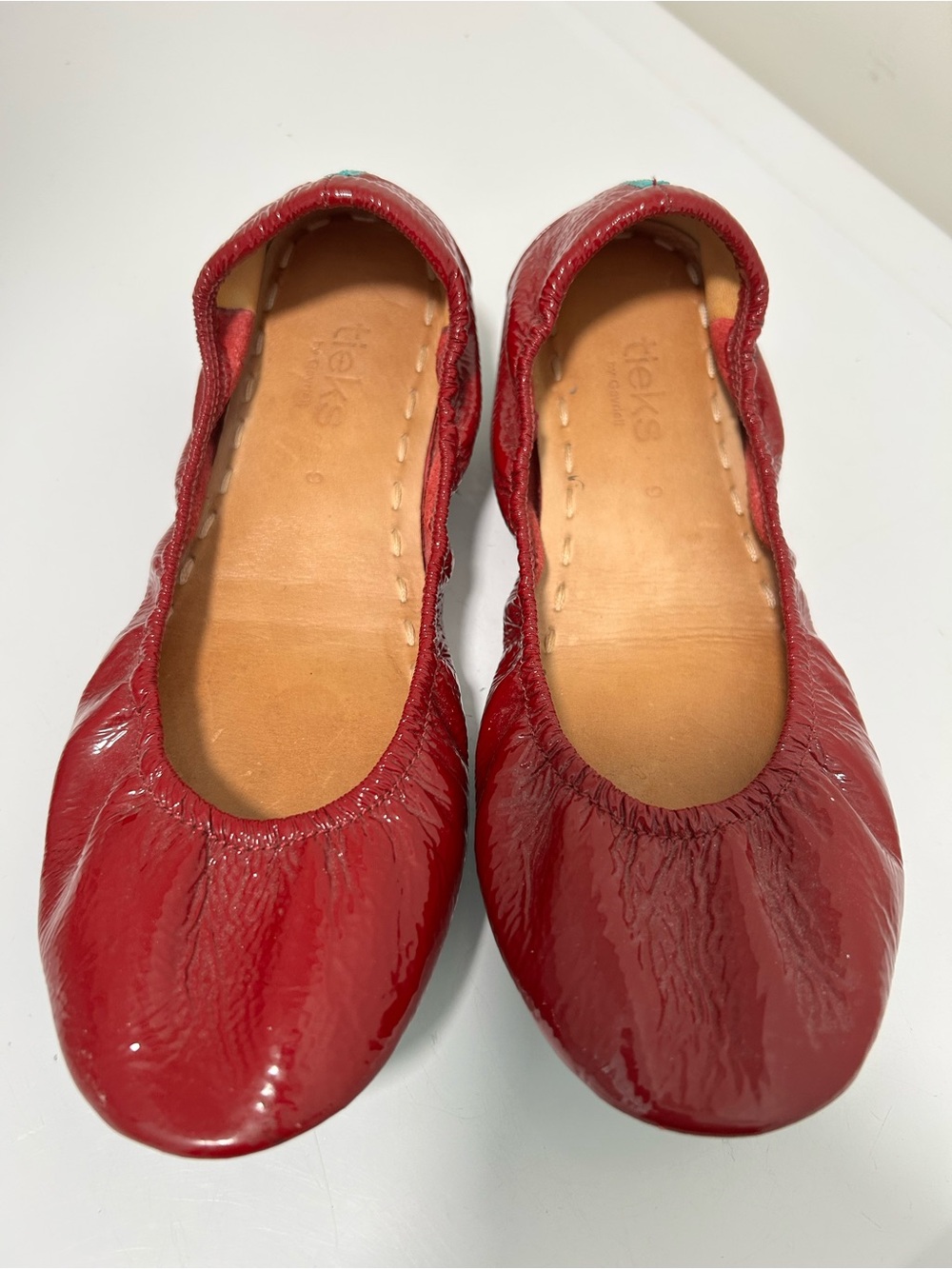Tieks Patent Leather Ballet Flats Ruby Red Size 9